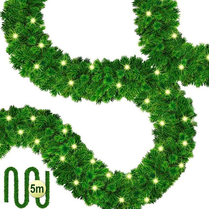 Guirlande- kerstslinger - kerstverlichting - 5 meter - met, Diversen, Kerst, Verzenden