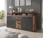 Dressoir Grijs Old wood 190cm Opbergkast, Verzenden, Nieuw, 25 tot 50 cm, 150 tot 200 cm