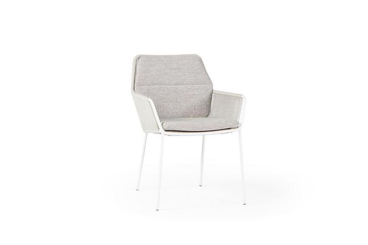 Suns Punta eetstoel wit - fishbone weaving camel sand |, Tuin en Terras, Tuinsets en Loungesets