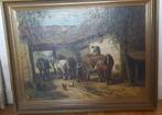Cornelis Wouter Bouter (1888-1966) - Afladen hooi op boeren, Antiek en Kunst, Kunst | Schilderijen | Klassiek
