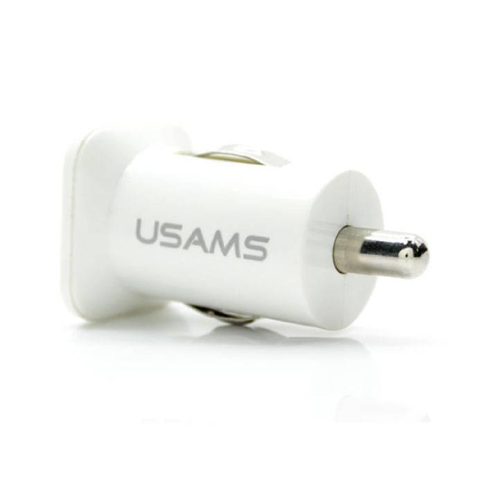 USAMS Dual Autolader/Carcharger 5V - 3.1A Wit, Telecommunicatie, Mobiele telefoons | Toebehoren en Onderdelen, Nieuw, Verzenden