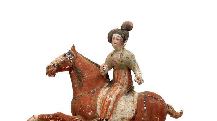 Oud Chinees, Tang-dynastie Terracotta Zeldzame beschilderde, Verzamelen, Mineralen en Fossielen