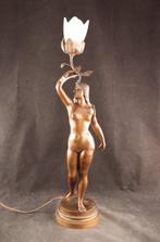 Anton Nelson (1880-1910) - Naakt - Lamp - Brons, Antiquités & Art, Antiquités | Meubles | Chaises & Canapés