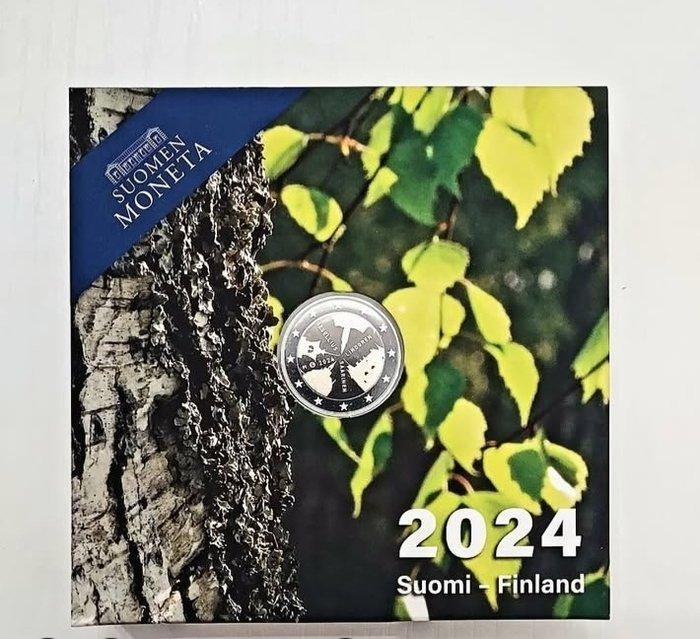 Finland. 2 Euro 2024 Election and Democracy + Finnish, Postzegels en Munten, Munten | Europa | Euromunten