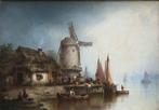 Ludwig Hermann (1812-1881) - Dutch harbor scene