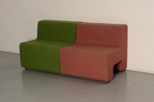 Frontseat treinbank, groen / rood, 160 x 74 cm, 2 delen, Huis en Inrichting, Stoelen, Gebruikt, Ophalen of Verzenden