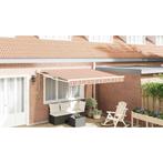 vidaXL Inklapbare Luifel Oranje en grijs en blauw en wit 350, Tuin en Terras, Verzenden, Nieuw