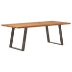 vidaXL Eettafel met natuurlijke rand 220x100x74 cm massief, Huis en Inrichting, Tafels | Eettafels, Verzenden, Nieuw