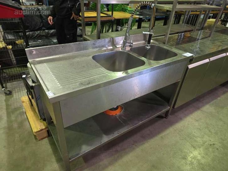 Inox dubbele spoeltafel DIAMOND, Huis en Inrichting, Keuken | Keukenbenodigdheden, Ophalen