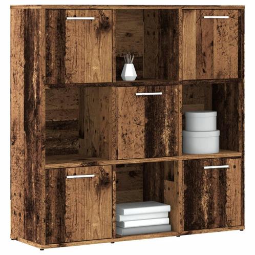 vidaXL Boekenkast 90x28x90 cm bewerkt hout oud houtkleurig, Huis en Inrichting, Kasten | Boekenkasten, Nieuw, Verzenden