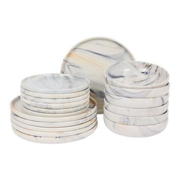 Service de table Marena - gris et marron - 18 pièces | 6, Verzenden, Neuf