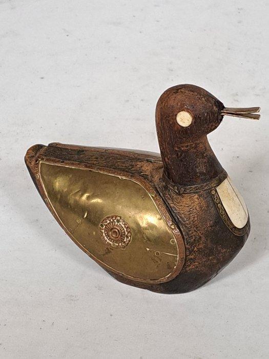 Beeldje - Eend - Been, Hout, Messing, Antiek en Kunst, Kunst | Designobjecten