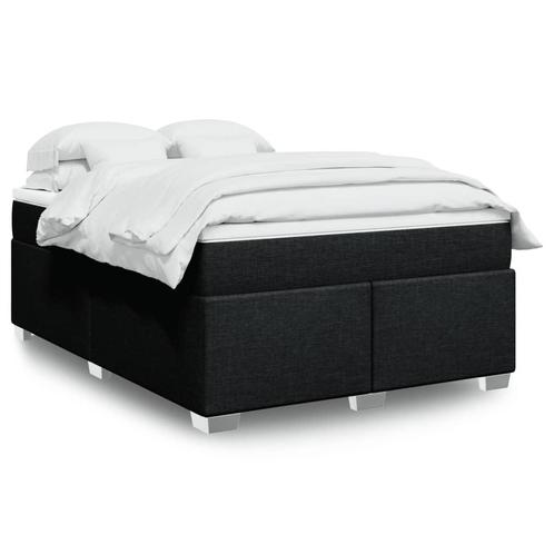 vidaXL Boxspring met matras stof zwart 160x200 cm, Huis en Inrichting, Slaapkamer | Bedden, Nieuw, Verzenden