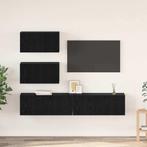 vidaXL Tv-meubelset 4 pcs Zwart eiken 100 x 30 x 30 cm, Huis en Inrichting, Verzenden, Nieuw
