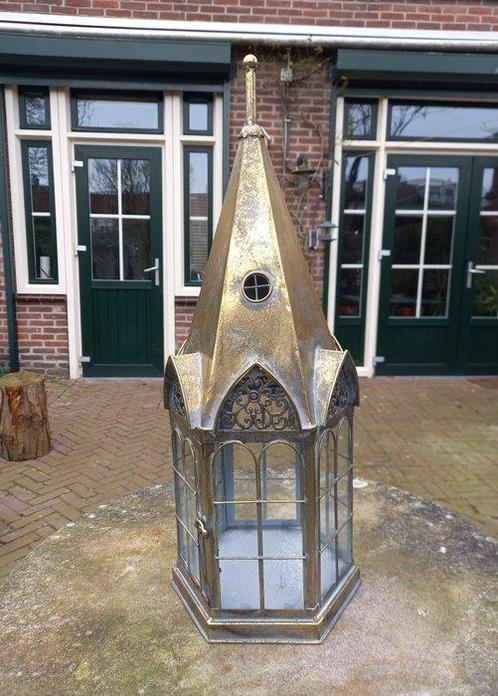 Lantaarn - Large Candle Lantern - 59 cm - Glas, Metaal, Antiek en Kunst, Kunst | Designobjecten