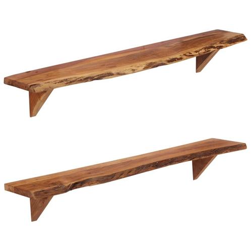 vidaXL Wandschappen 2 st 110x20x18 cm massief acaciahout, Huis en Inrichting, Kasten | Wandmeubels, Nieuw, Verzenden