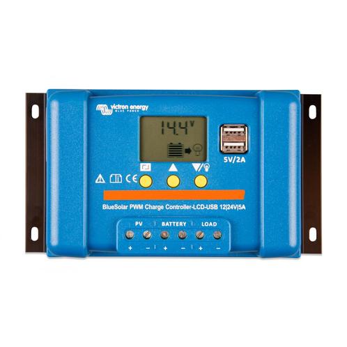 Victron BlueSolar PWM-LCD & USB-laadregelaar 12/24V-5A, Doe-het-zelf en Bouw, Zonnepanelen en Toebehoren, Nieuw, Verzenden