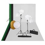 vidaXL Fotostudioset met lampen, achtergrond en reflector, Audio, Tv en Foto, Fotografie | Fotostudio en Toebehoren, Verzenden
