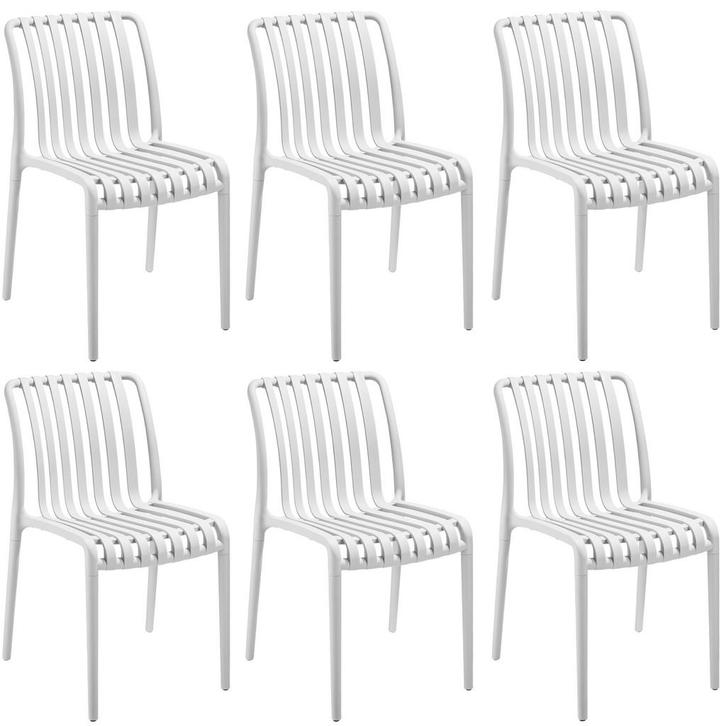 tectake Tuinstoelen Alcudia, weerbestendig, stapelbaar - crè, Tuin en Terras, Overige Tuin en Terras, Verzenden