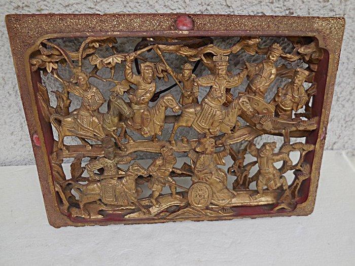 Vechtende krijgers - Hout - China - Qing Dynastie, Antiek en Kunst, Antiek | Overige Antiek