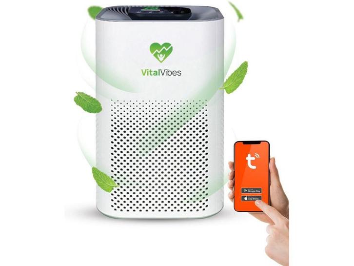 VitalVibes Pro - Luchtreiniger - HEPA filter - Wit, Huis en Inrichting, Woonaccessoires | Overige, Zo goed als nieuw, Verzenden