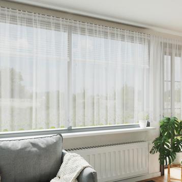 vidaXL Gordijnen met gordijnen Bloemen Wit 1200 x 180 cm, Verzenden