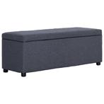 vidaXL Bankje met opbergvak 116 cm polyester donkergrijs, Verzenden, Nieuw