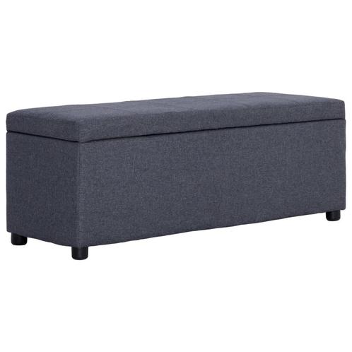vidaXL Bankje met opbergvak 116 cm polyester donkergrijs, Huis en Inrichting, Overige Huis en Inrichting, Nieuw, Verzenden