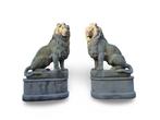Sculpture dextérieur, XXL Gate keepers - Seated lions - 180