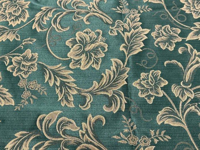 Imperial Bloom op Victoriaans Groen - Meubelstof - 2.7 m -, Antiek en Kunst, Antiek | Tapijten, Tafelkleden en Textiel