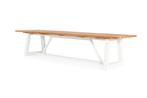 Suns Ovada tuintafel wit frame met teak blad 220 x 100 cm |