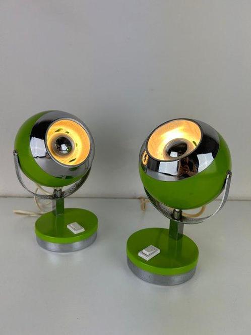 Lampe de table (2) - Paire de lampes Eyeball Space Age des, Antiek en Kunst, Antiek | Verlichting