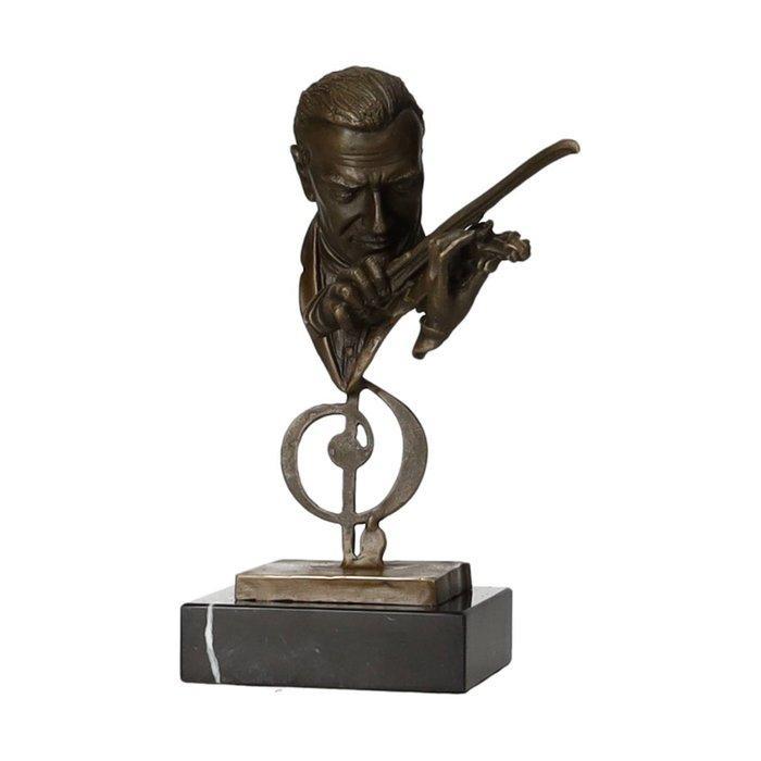 Beeldje - Violin player - Brons, Marmer, Antiek en Kunst, Kunst | Designobjecten