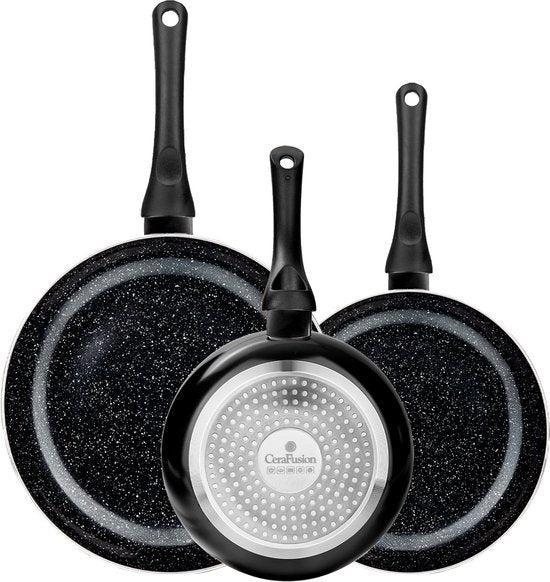 2dekans | CeraFusion Keramische Pannenset 3-delig -, Huis en Inrichting, Keuken | Potten en Pannen, Ophalen of Verzenden