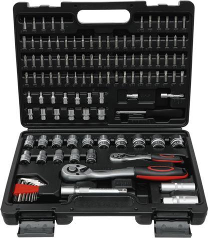Dopsleutelset golfprofiel (1/4) / (1/2) 115-dlg, Auto diversen, Autogereedschap, Verzenden