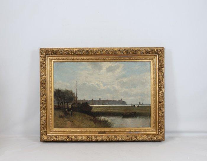 Archibald David Reid (1844-1908) - Gezicht op Dordrecht, Antiek en Kunst, Kunst | Schilderijen | Klassiek