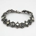 Zilver, 925 Sterling Zilver Parelmoer & Markasiet - Armband, Antiek en Kunst