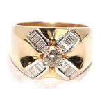 Ring - 14 karaat Geel goud, Witgoud - 1.13ct. tw. Diamant, Handtassen en Accessoires, Ringen, Nieuw