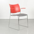 Casala Curvy design vergaderstoel, rood, buisframe onderstel, Ophalen of Verzenden