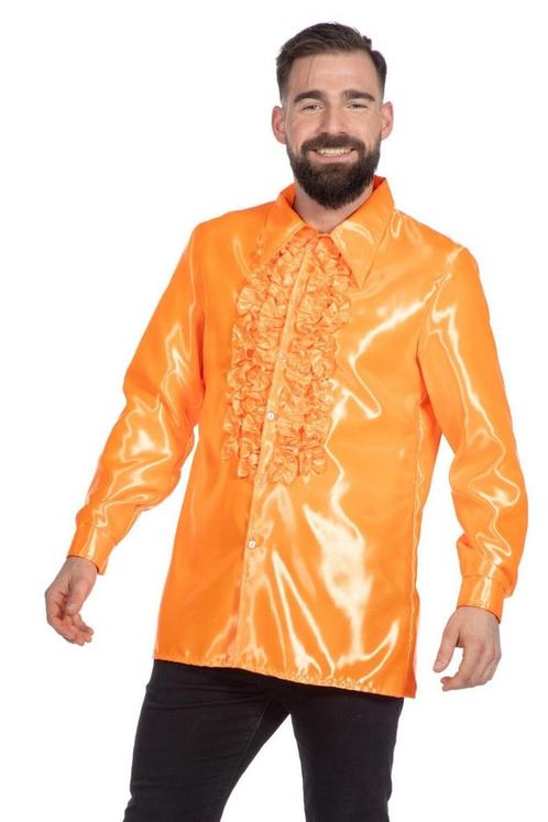 Disco Blouse Ruches Oranje, Vêtements | Hommes, Costumes de carnaval & Vêtements de fête, Envoi