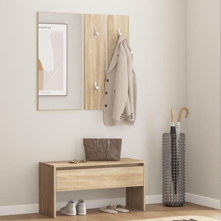 vidaXL Garderobe set bewerkt hout sonoma eiken, Maison & Meubles, Maison & Meubles | Autre, Envoi