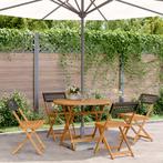 vidaXL 5-delige Tuinset poly rattan en massief hout zwart, Tuin en Terras, Tuinsets en Loungesets, Verzenden, Nieuw, Tuinset