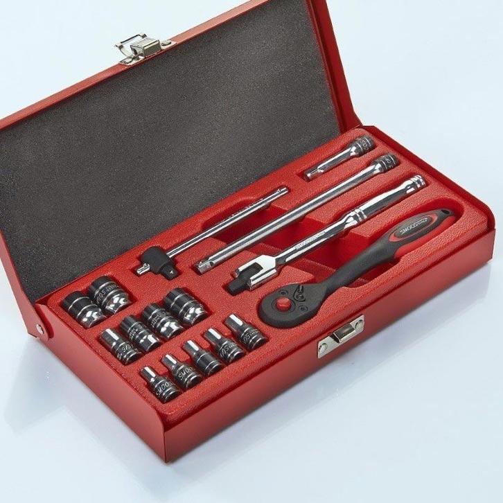 Smoos Dopsleutelset 1/4 opname 16-delig Engels - Smoos, Doe-het-zelf en Bouw, Gereedschap | Handgereedschap, Ophalen of Verzenden