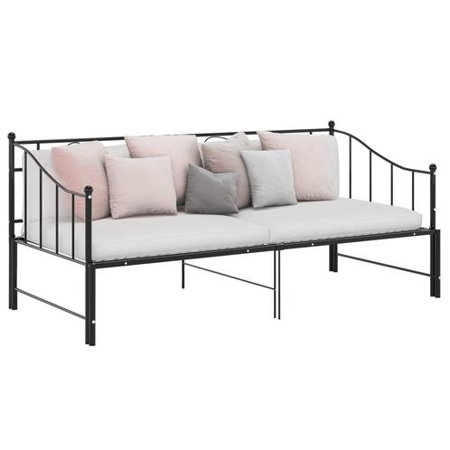 vidaXL Cadre de canapé-lit extensible sans matelas Noir, Maison & Meubles, Chambre à coucher | Lits, Neuf, Envoi