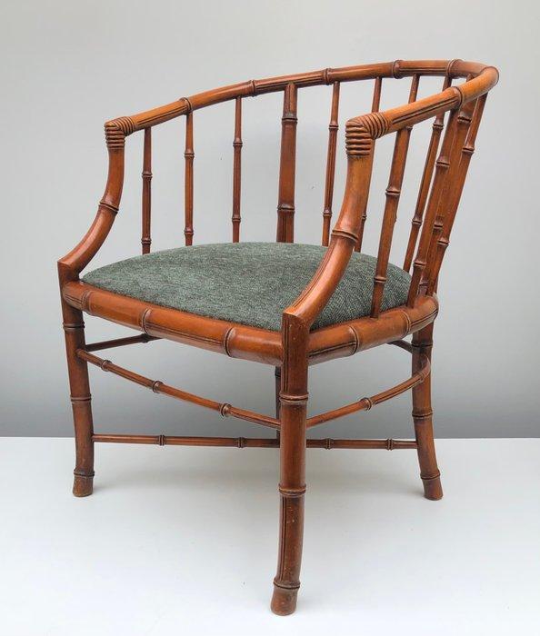 Fauteuil - Hout, Textiel - Faux Bamboo Fauteuil, Antiek en Kunst, Curiosa en Brocante