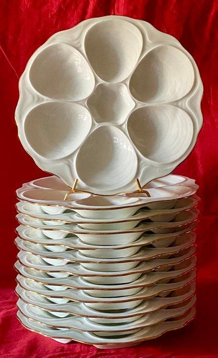 Limoges - Oesterservies (24) - 12 assiettes & 12 fourchettes, Antiek en Kunst, Antiek | Meubels | Tafels