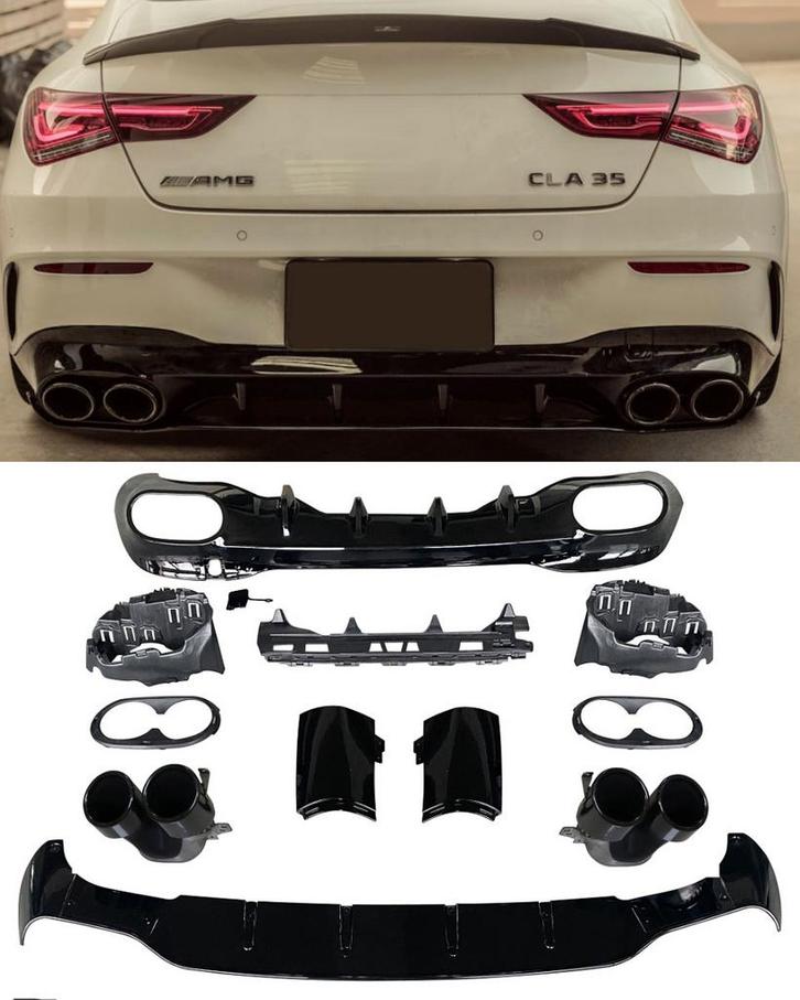 Geschikt voor Mercedes W118 CLA-Klasse Diffuser + uitlaatstu, Auto diversen, Auto-accessoires, Verzenden