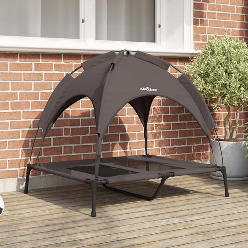 vidaXL Verhoogd Hondenbed met Verwijderbare Luifel Bruin L, Dieren en Toebehoren, Honden-accessoires, Nieuw, Verzenden
