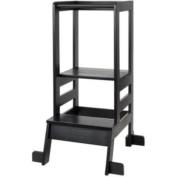 Houten leertoren / keukenhulp - zwart - 53,5 x 59,5 x 90 cm beschikbaar voor biedingen