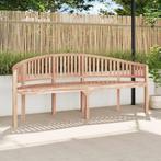 vidaXL Bankje banaanvormig 200 cm massief teakhout, Tuin en Terras, Verzenden, Nieuw
